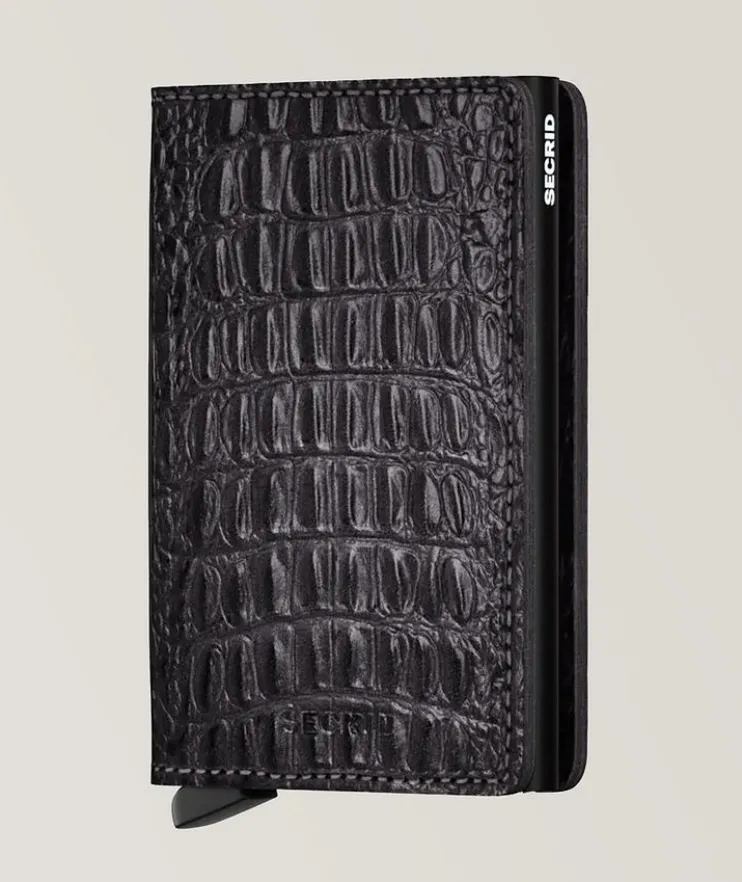 Croc Embossed Leather Miniwallet