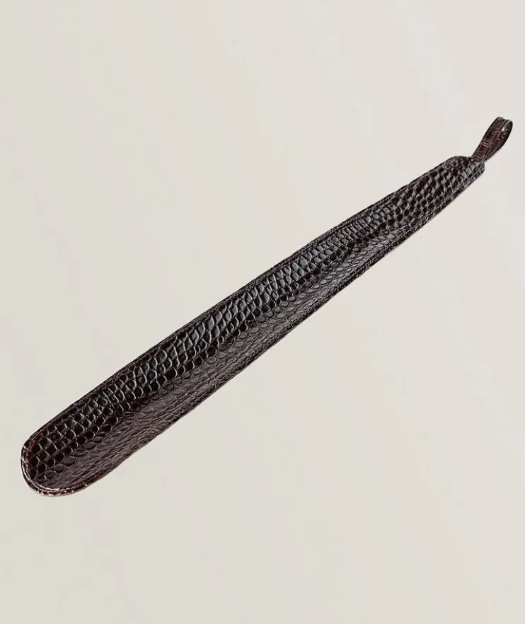 Crocodile Print Steel Shoehorn