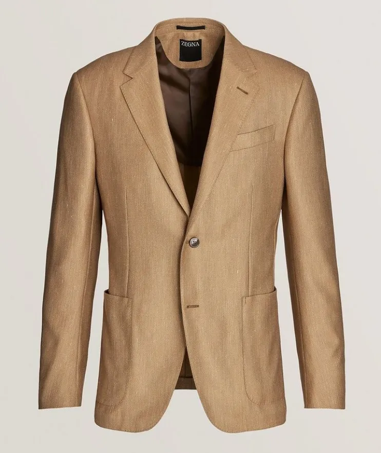 Crosshatch Wool-Blend Sport Jacket