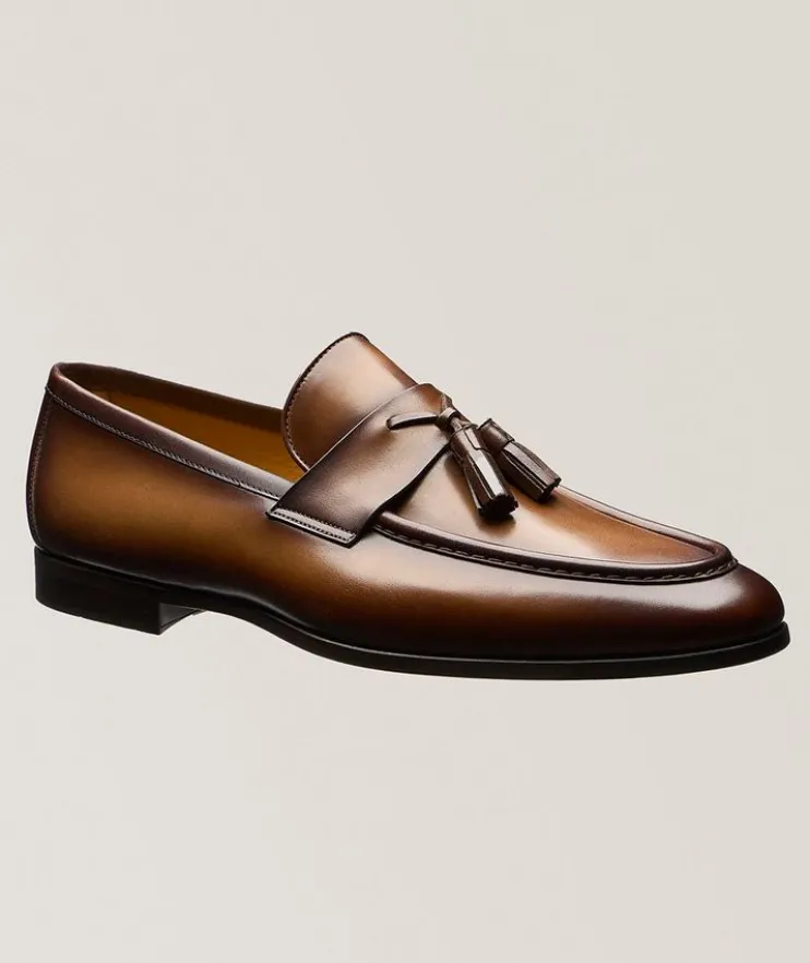 Darien Tassel Burnished Leather Loafers