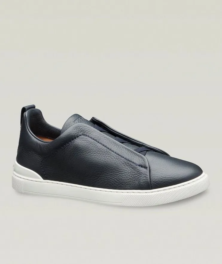 Deerskin Triple Stitch Leather Sneakers