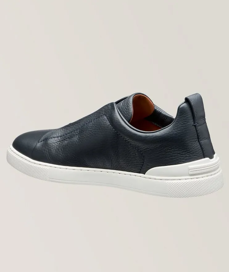 Deerskin Triple Stitch Leather Sneakers