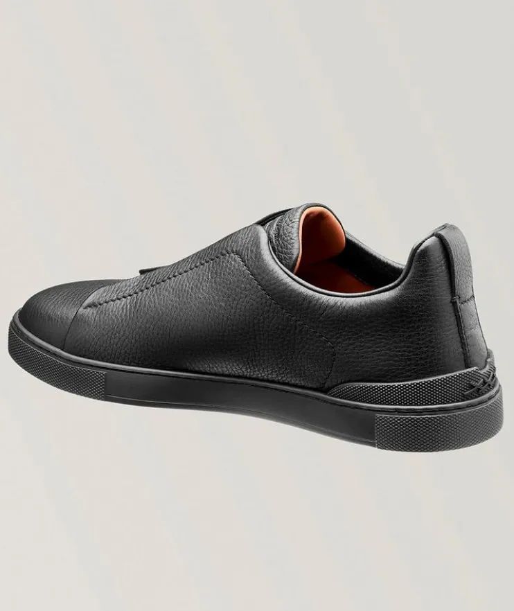 Deerskin Triple Stitch Leather Sneakers