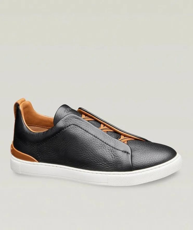 Deerskin Triple Stitch Leather Sneakers