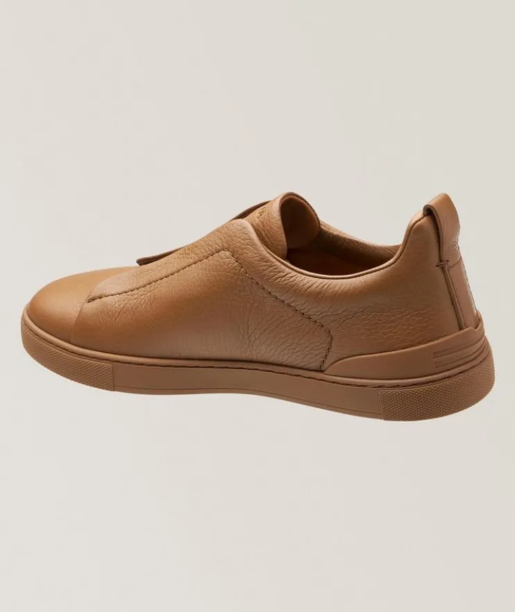Deerskin Triple Stitch Leather Sneakers