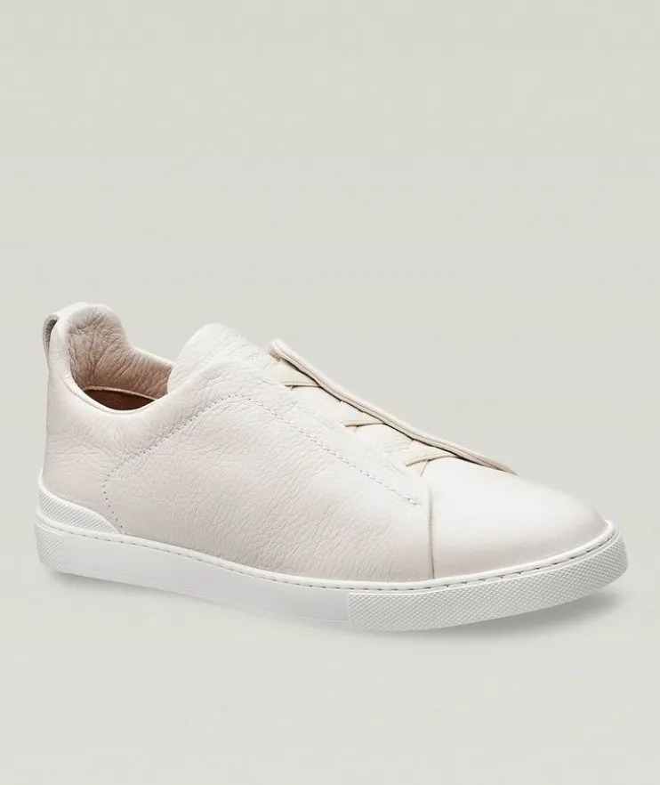 Deerskin Triple Stitch Leather Sneakers