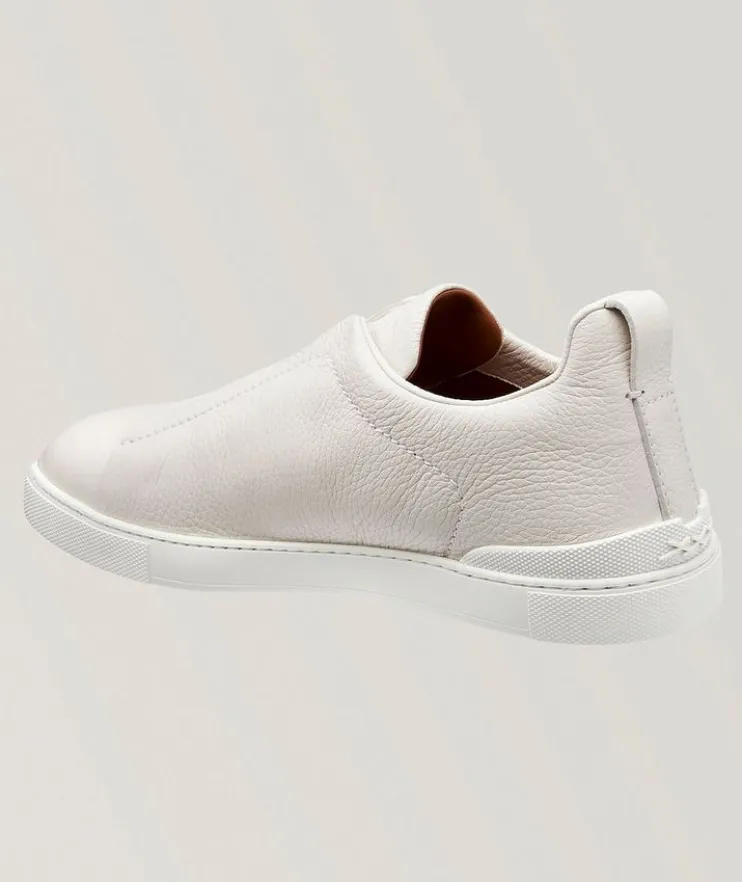 Deerskin Triple Stitch Leather Sneakers