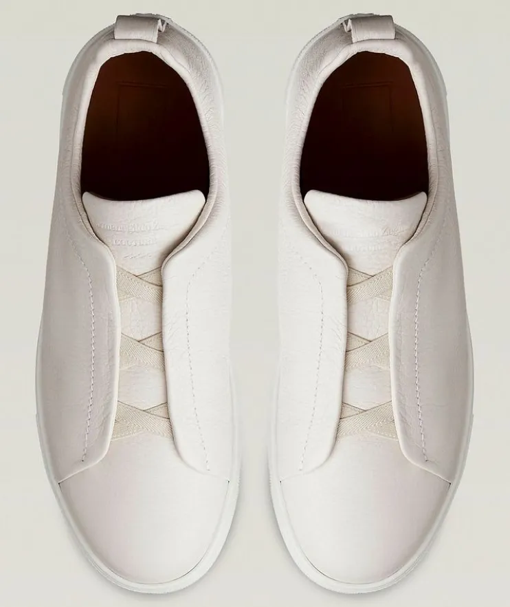 Deerskin Triple Stitch Leather Sneakers