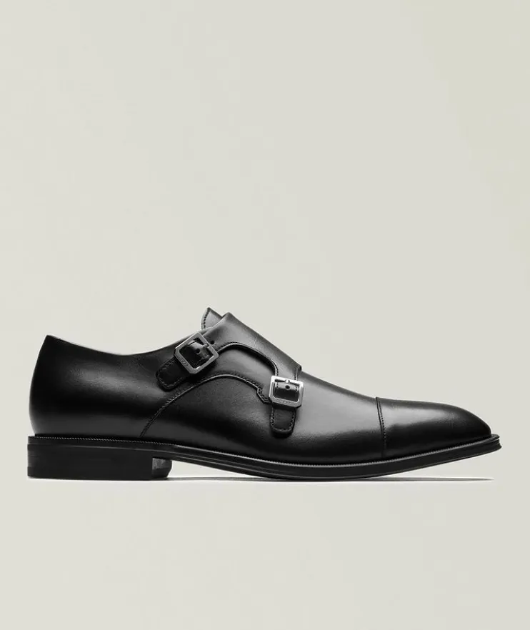 Derrek Leather Monk Strap Dress Shoes