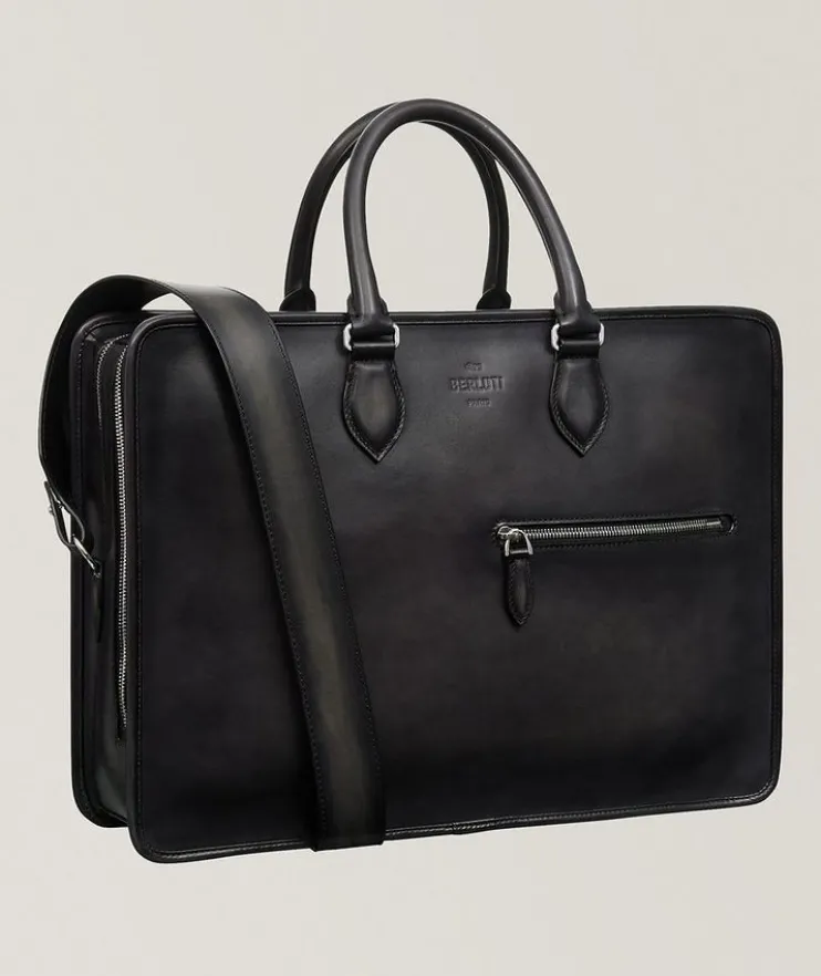 Deux Jours Leather Briefcase