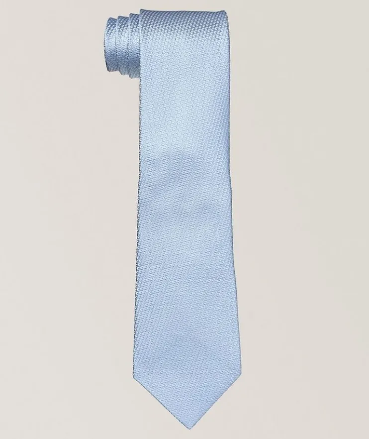 Diagonal Basket Weave Silk Tie