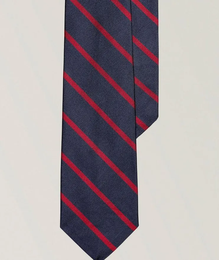 Diagonal Stripe Mulberry Silk Tie