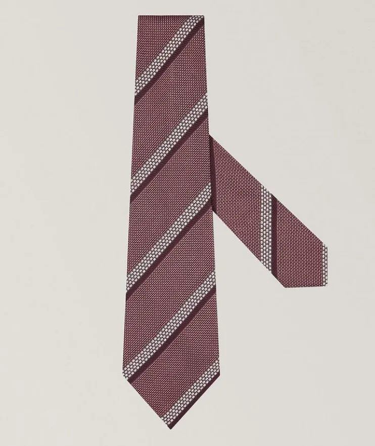 Diagonal Stripe Silk Tie