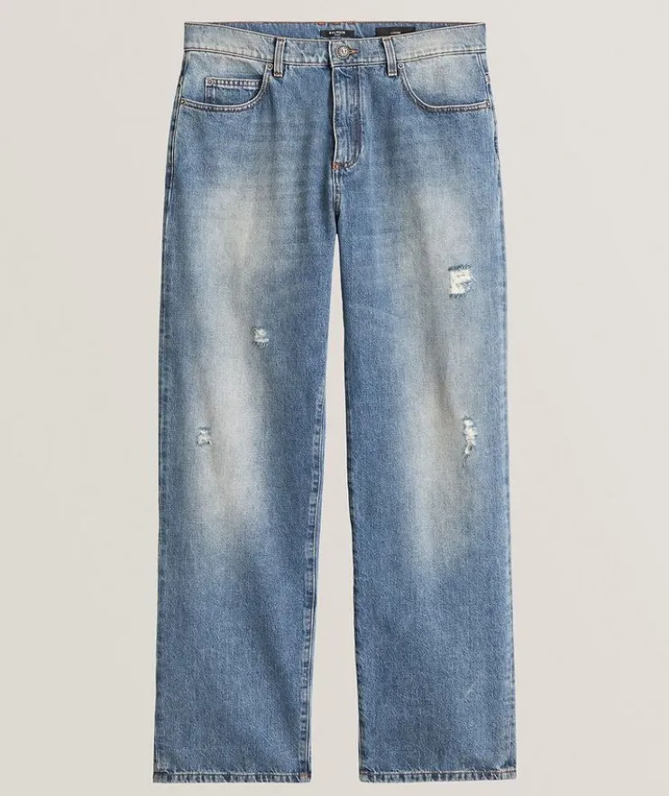 Distressed Loose-Fit Jeans