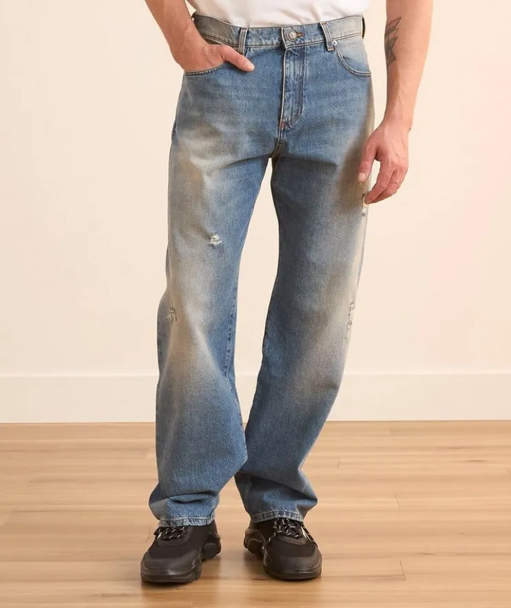 Distressed Loose-Fit Jeans