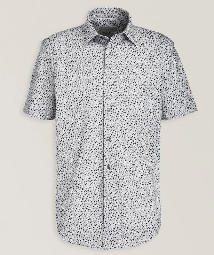 Dog-Print Stretch-Cotton Shirt