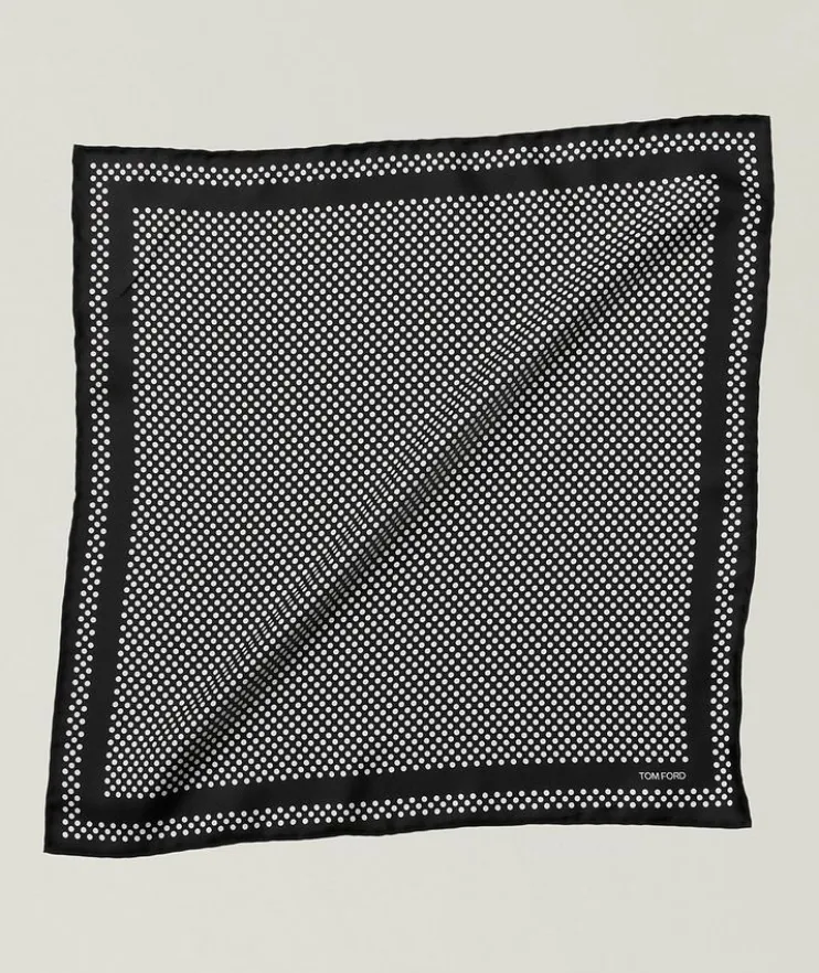 Dot Frame Silk Pocket Square