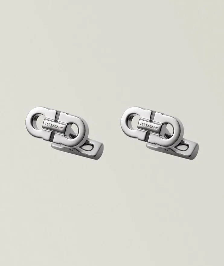 Double Gancini Engraved Cufflinks