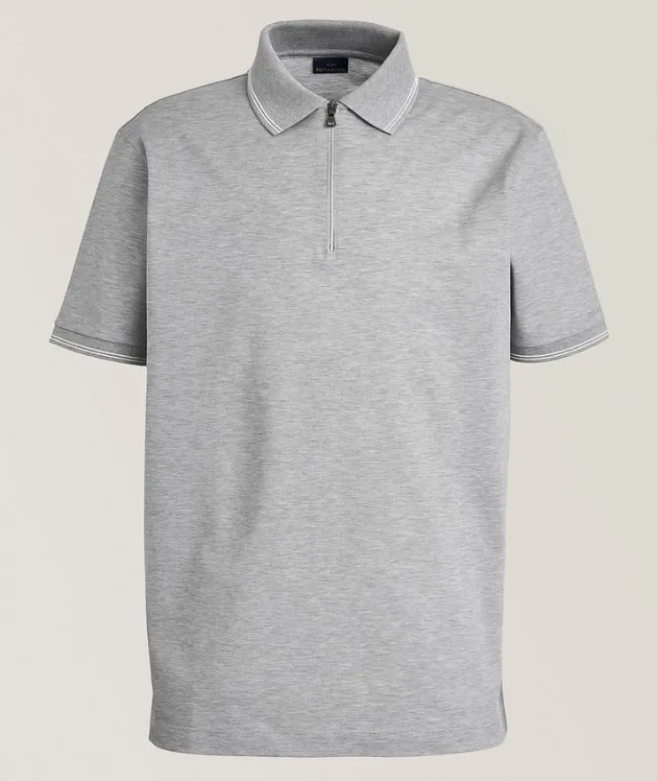 Double Piqué Quarter-Zip Polo