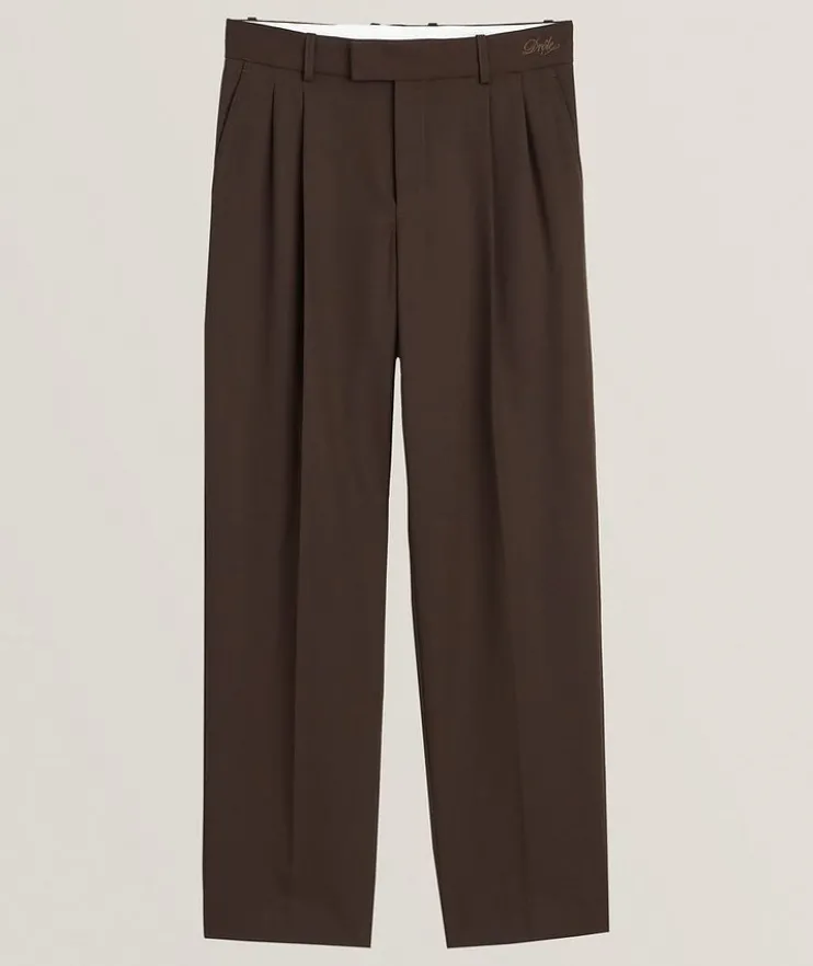 Double Pleated Virgin Wool-Blend Pants