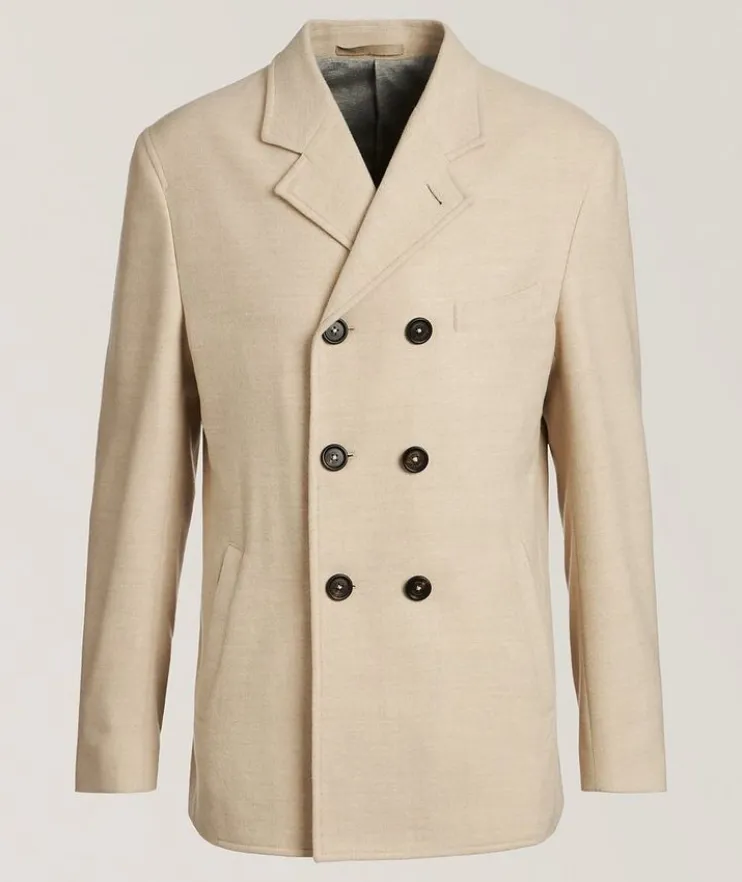 Double-Breasted 14-Micron Wool Peacoat