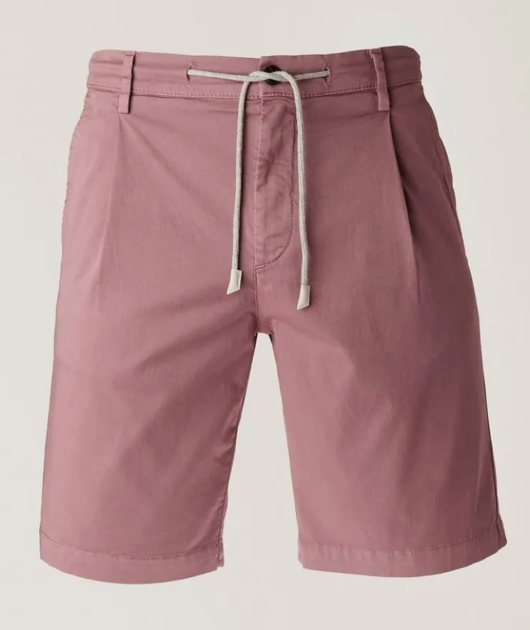Drawstring Stretch-Cotton Chino Shorts