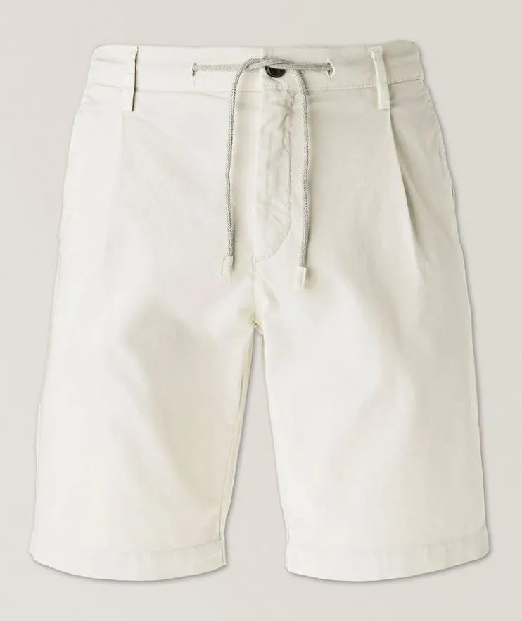 Drawstring Stretch-Cotton Chino Shorts