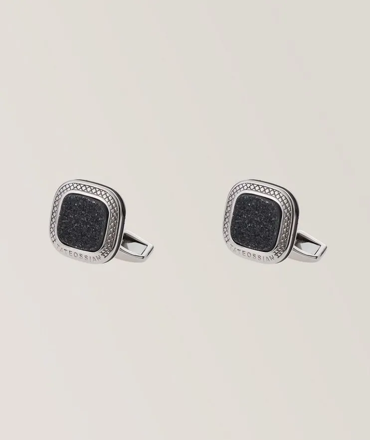 Drusy Quartz Sterling Silver Cufflinks