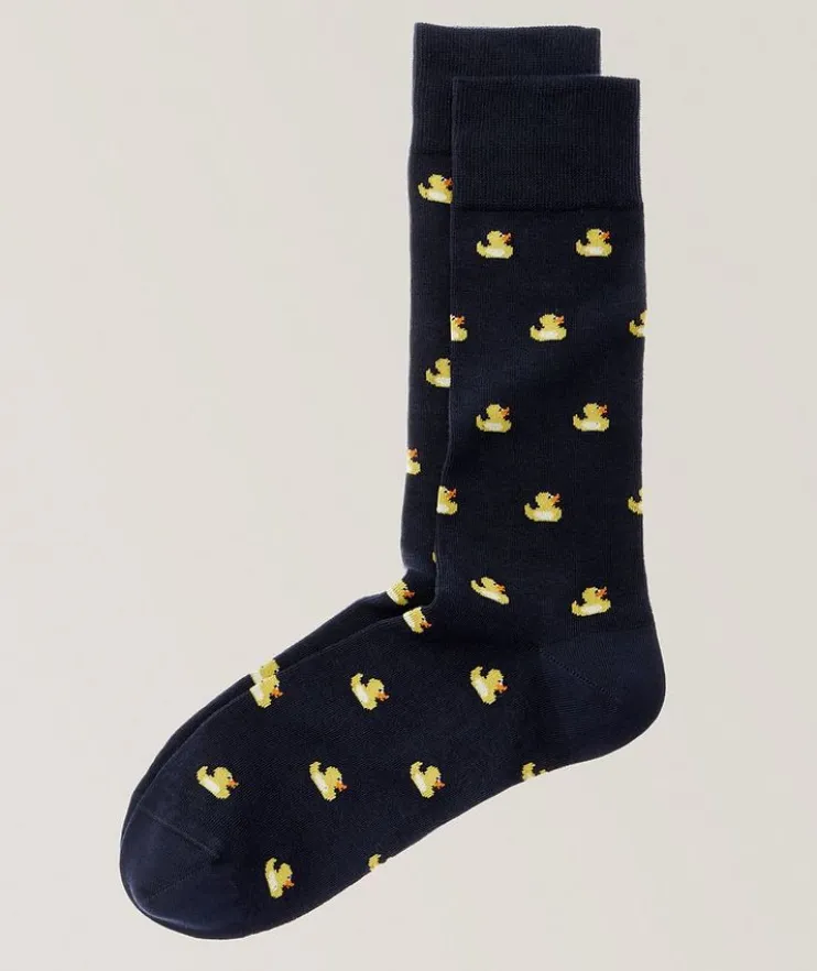 Duck Stretch-Cotton Crew Socks