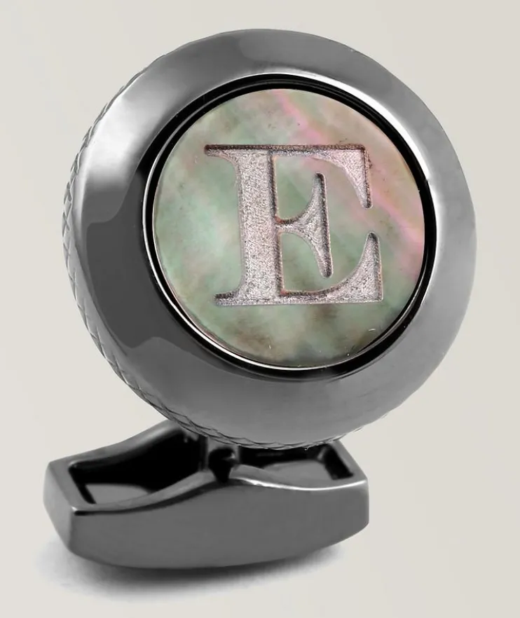 E' Engraved Personal Letter Cufflink