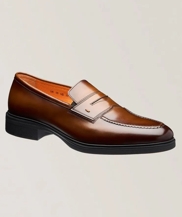 Easy Burnished Leather Penny Loafers