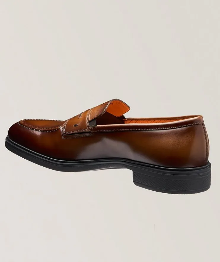 Easy Burnished Leather Penny Loafers