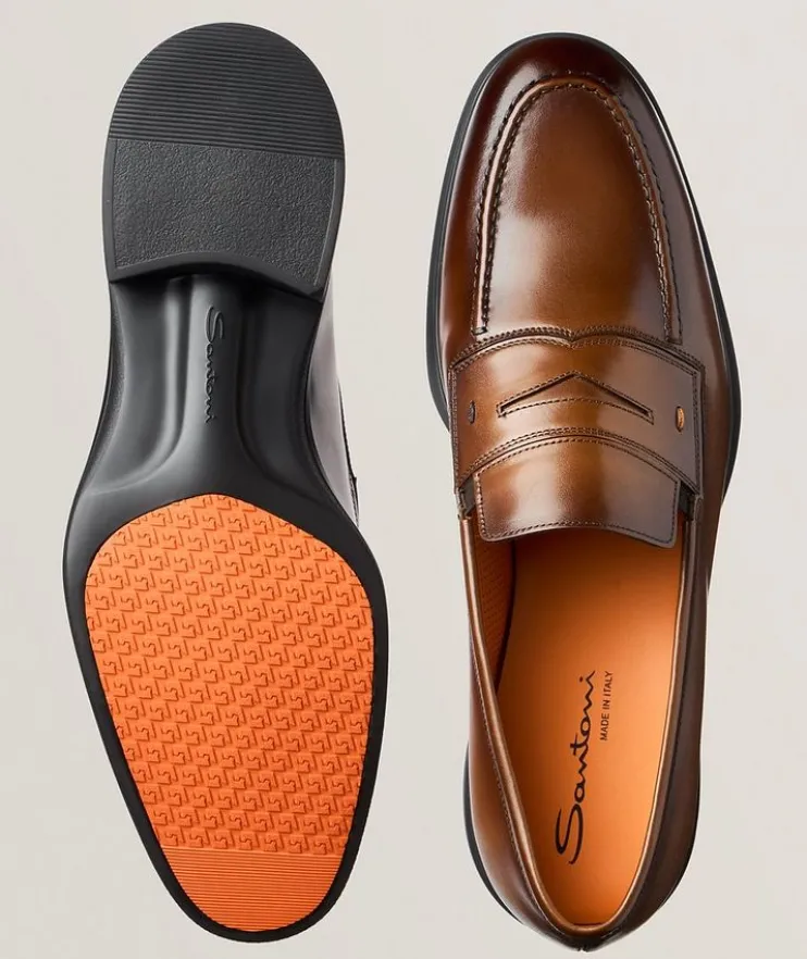 Easy Burnished Leather Penny Loafers