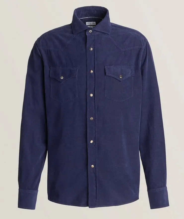 Easy-Fit Cotton Corduroy Western Shirt