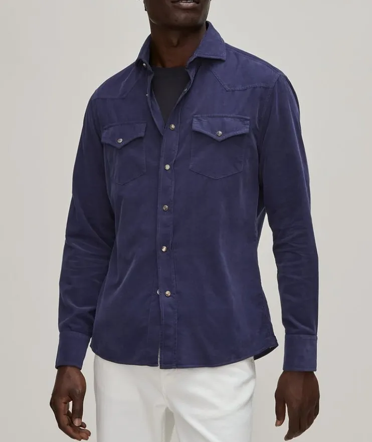Easy-Fit Cotton Corduroy Western Shirt