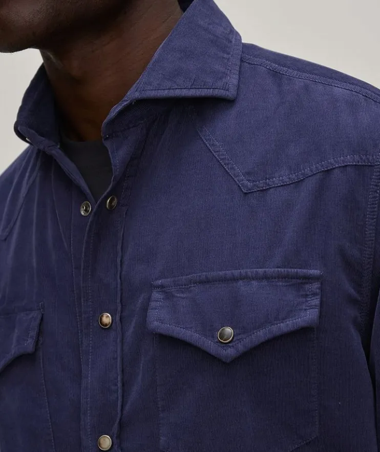 Easy-Fit Cotton Corduroy Western Shirt