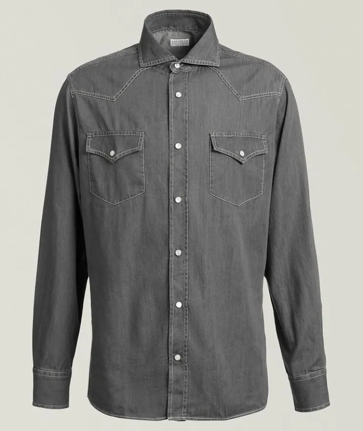 Easy-Fit Denim Western Shirt