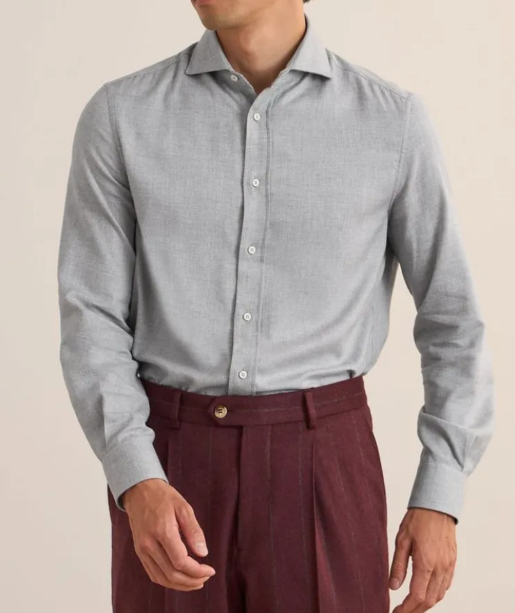 Easy-Fit Herringbone Flannel Shirt