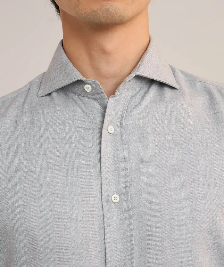 Easy-Fit Herringbone Flannel Shirt