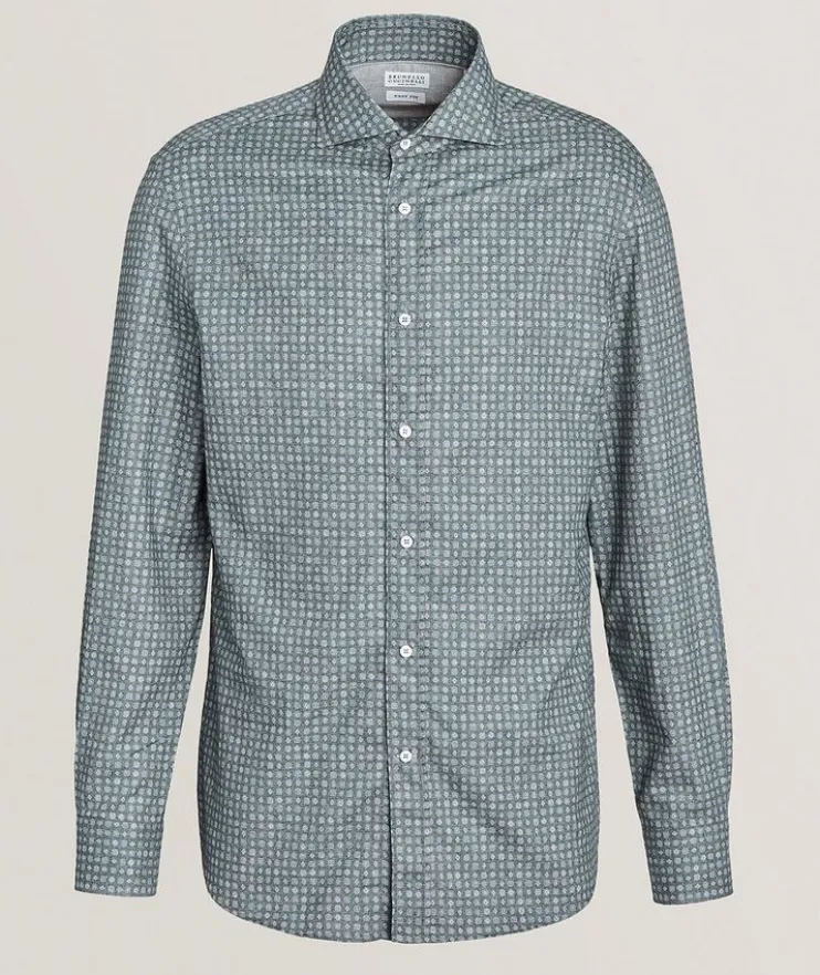Easy-Fit Medallion Print Cotton Shirt