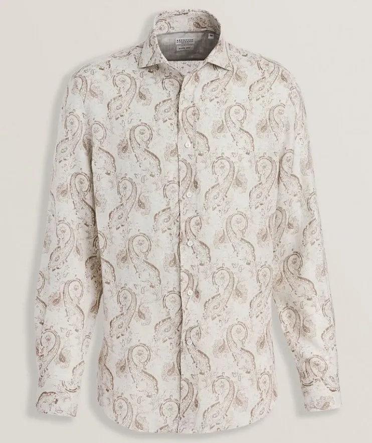 Easy-Fit Paisley Linen Shirt