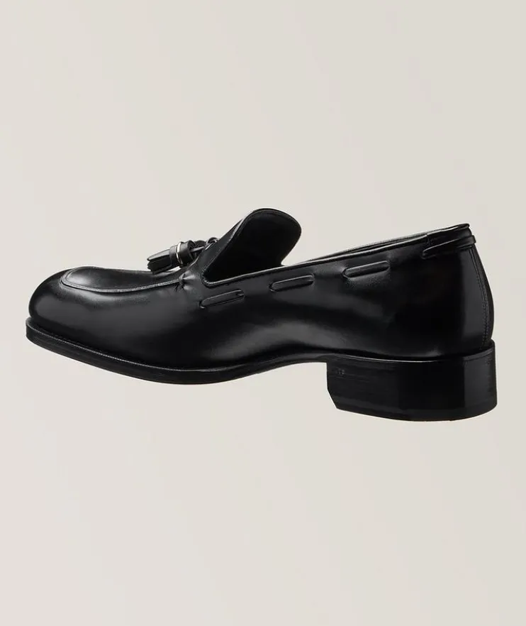 Edgar Polished Leather Tassel Loafers