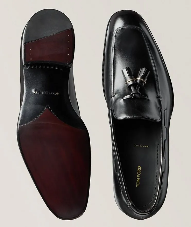 Edgar Polished Leather Tassel Loafers