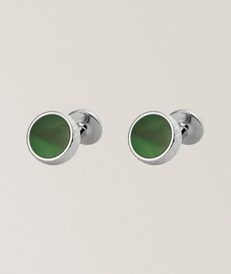Elegant Round Enamel Cufflinks