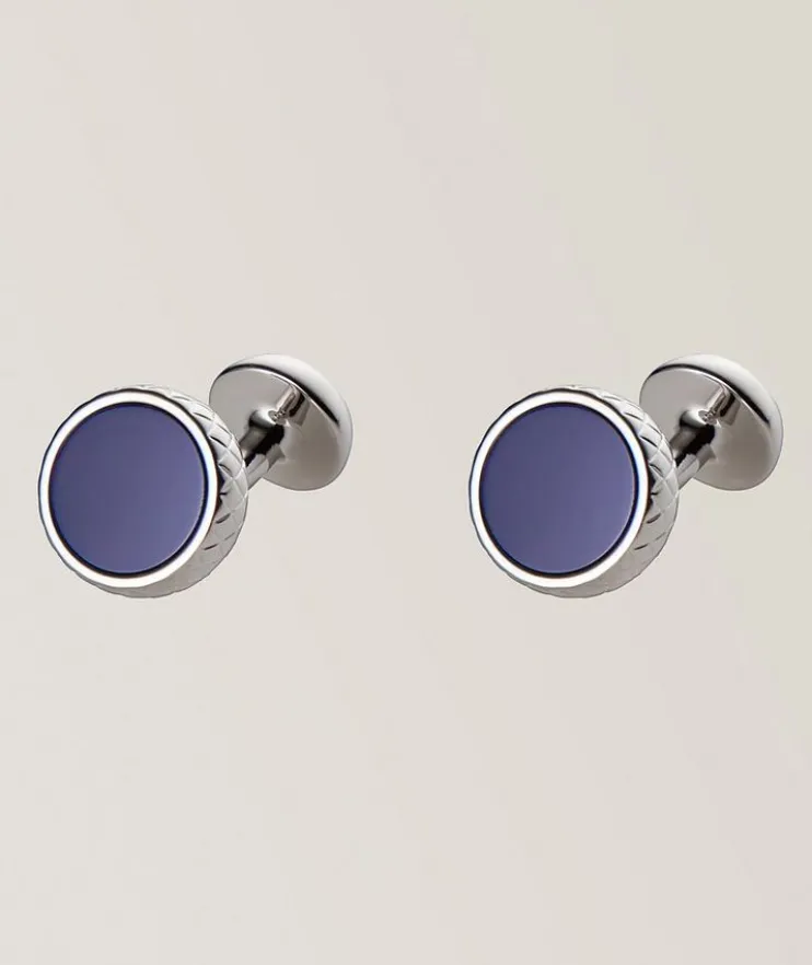 Elegant Round Enamel Cufflinks