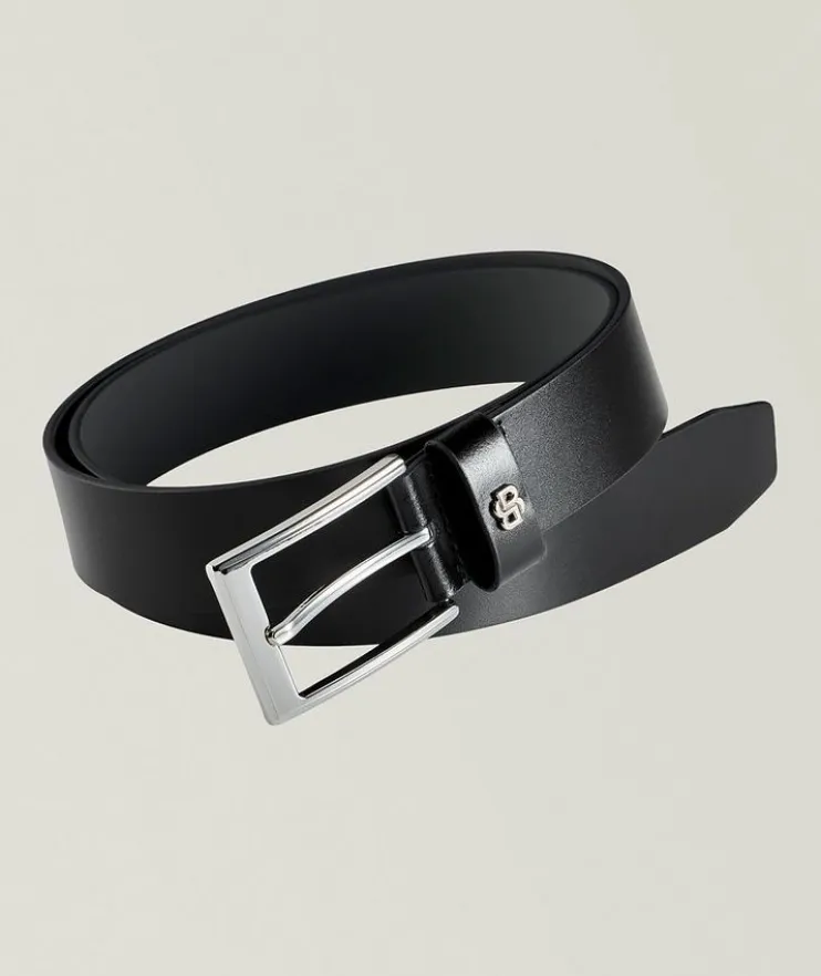 Emal Interlock Logo Leather Belt