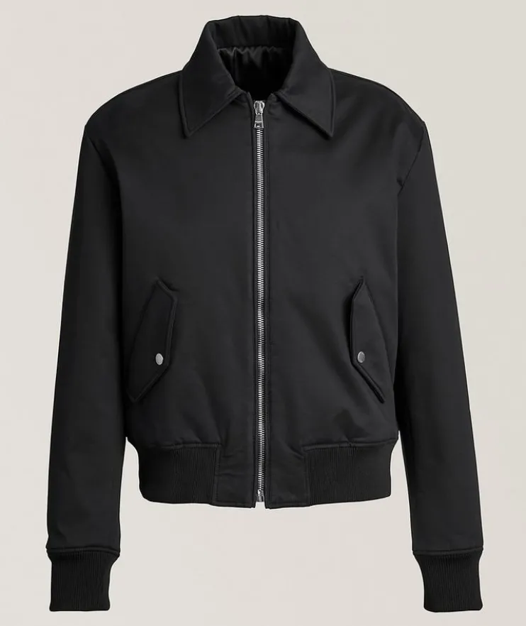 Embossed Logo Cotton Bomber Jacket