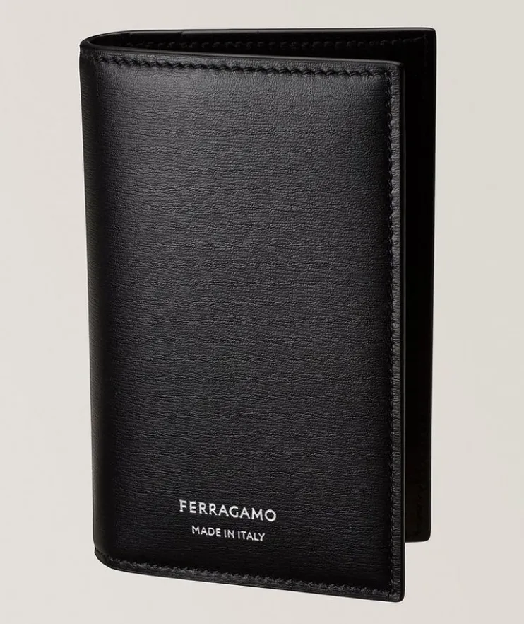 Embossed Logo Leather Bifold Cardholder