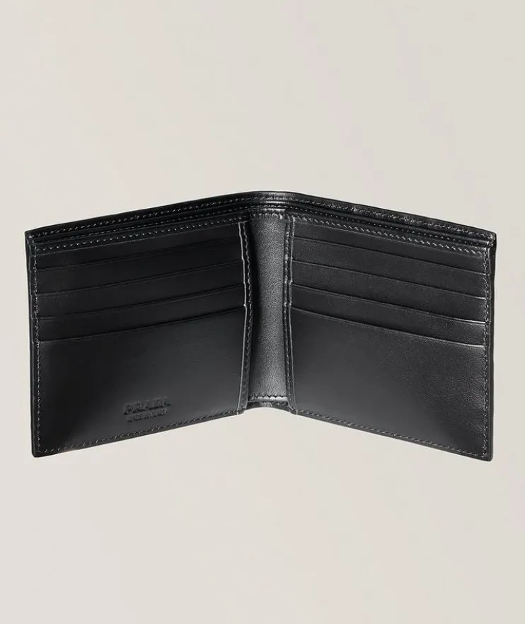 Embossed Triangle Quilted Leather Bi-Fold Wallet