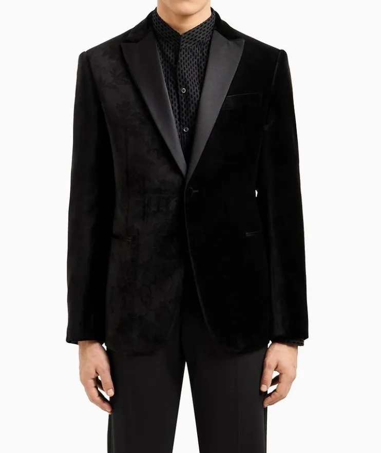 Embossed Velvet Tuxedo Jacket